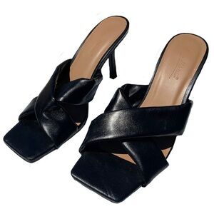 Black Square Toe Heels